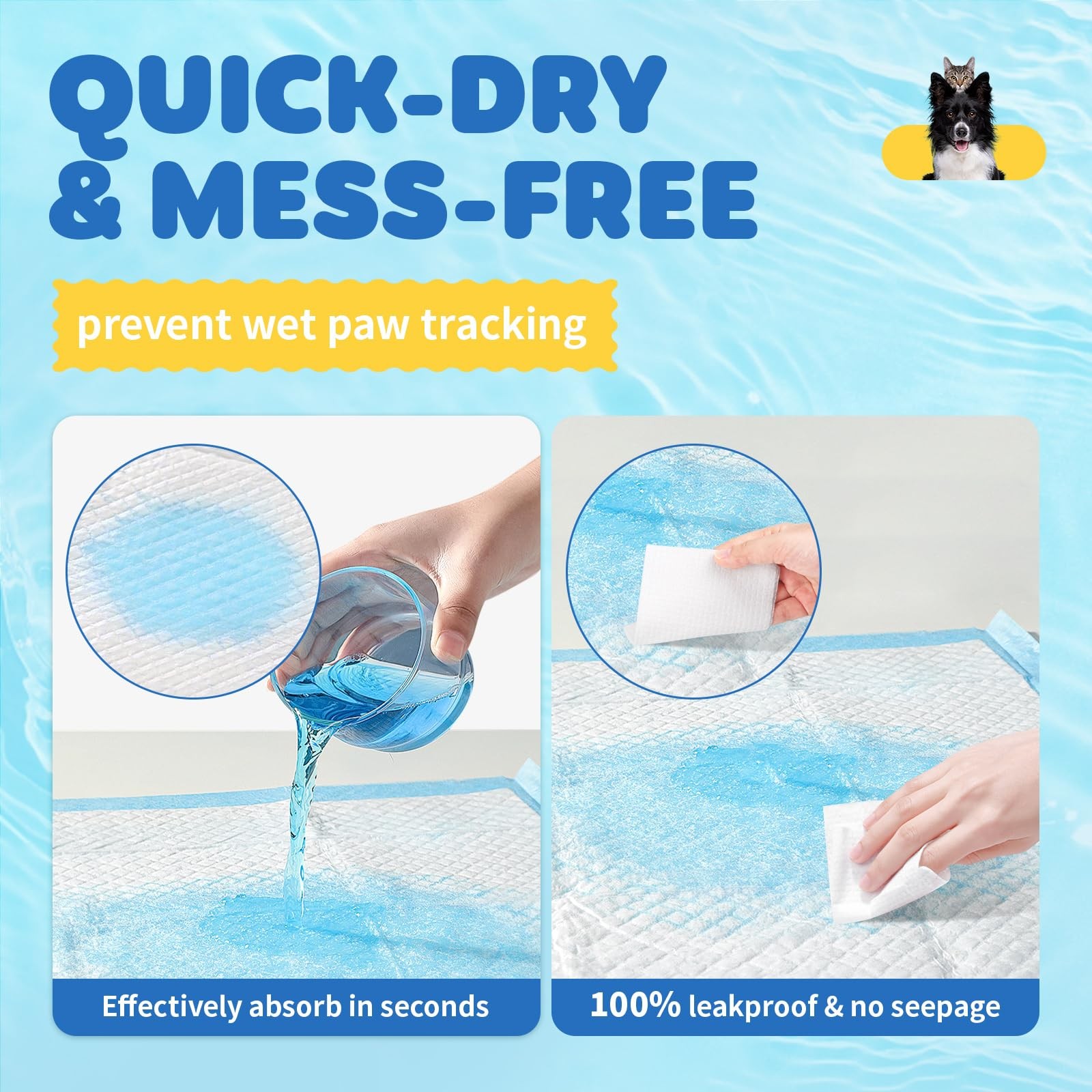 100 Pack X Large Puppy Pads 34 x 28 in 6 Layer Leak Proof Dog Training Mats