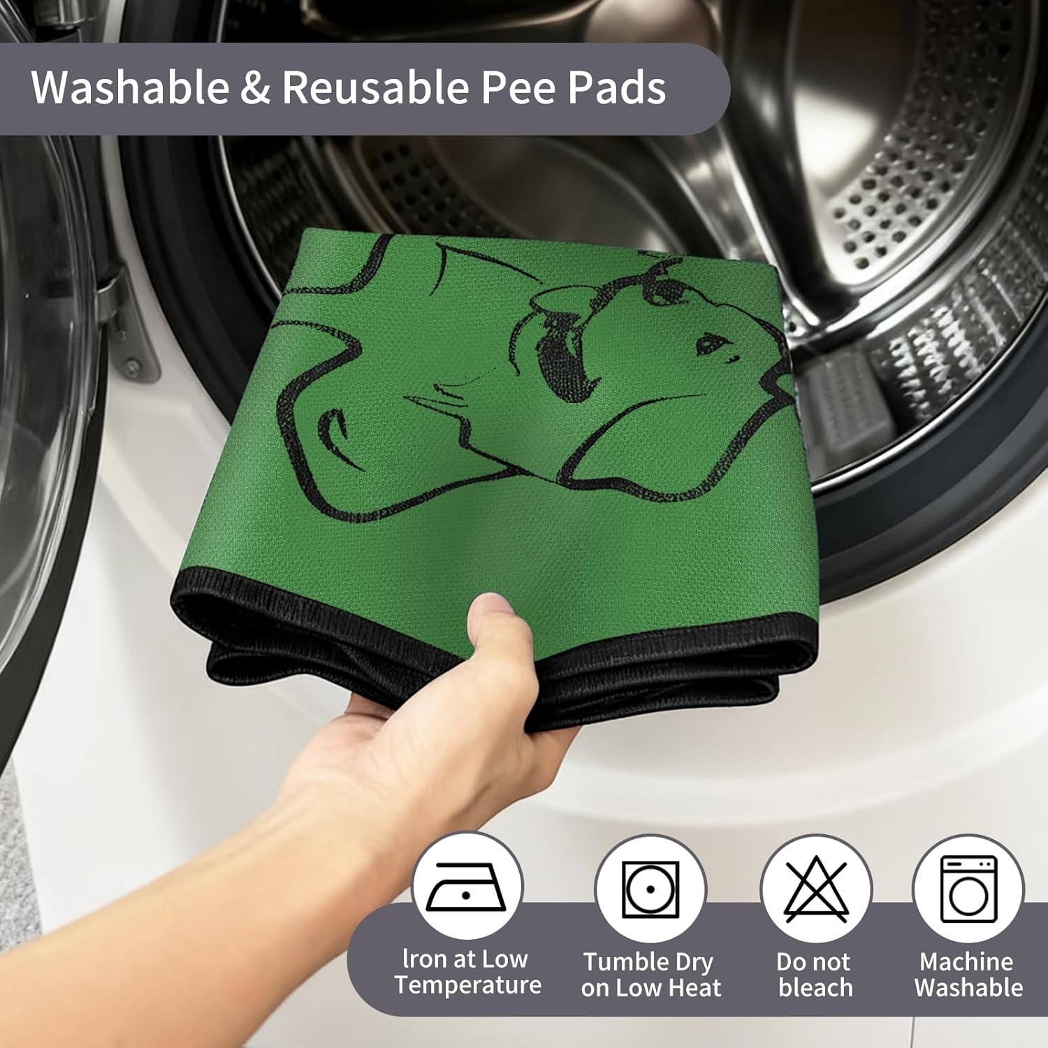 Washable Pee Pads for Dogs, Absorbency Reusable Waterproof Non-Slip and Leak-…