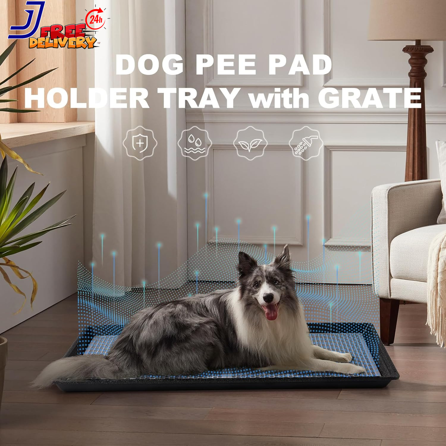 Hq4Us Dog Pee Pad Holder Tray with Grate 45”×34” Large Dog Litter Box Toilet