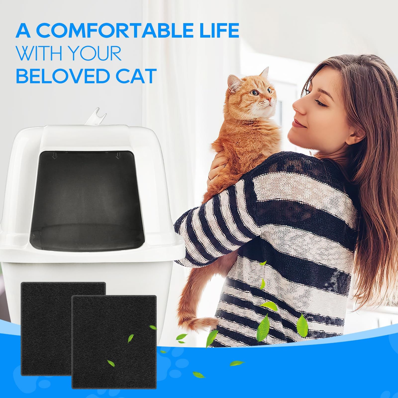 Litter Box Filter Compatible with Van Ness Large Cat Litter Box CP6, Charcoal…