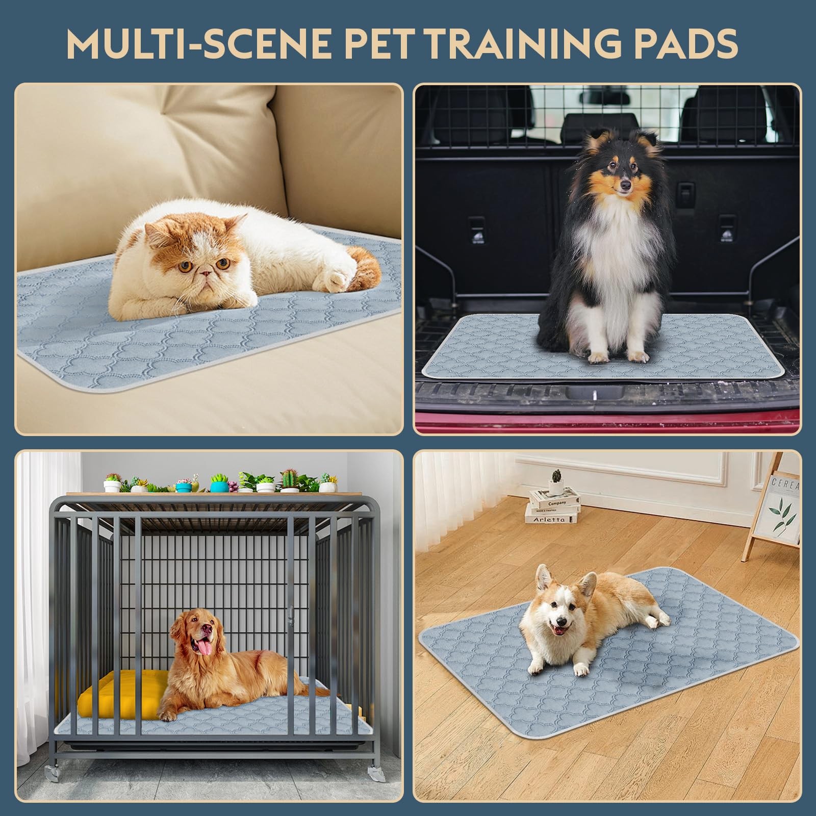 FunFurry Washable Guinea Pig Cage Liner 2 Pack Reusable Washable Pee Pads，Wa…