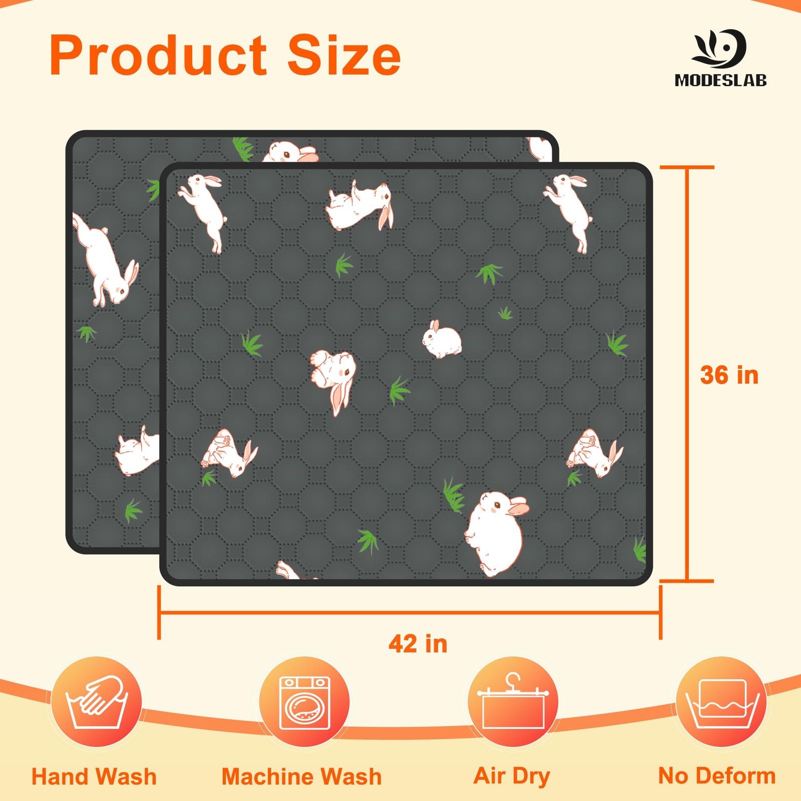 MODESLAB 2Pack Washable Pee Pads for Dogs, 36in x 42in Puppy Traning Pads Lea…