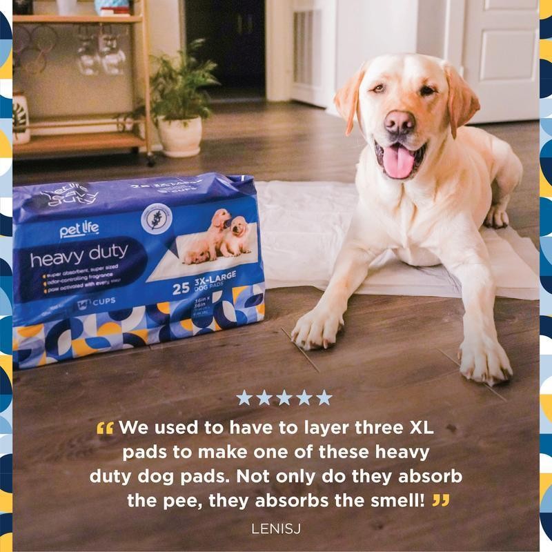 Heavy Duty Dog Pads 3XL 25ct Odor Control Super Absorbent Multi-Dog Homes New
