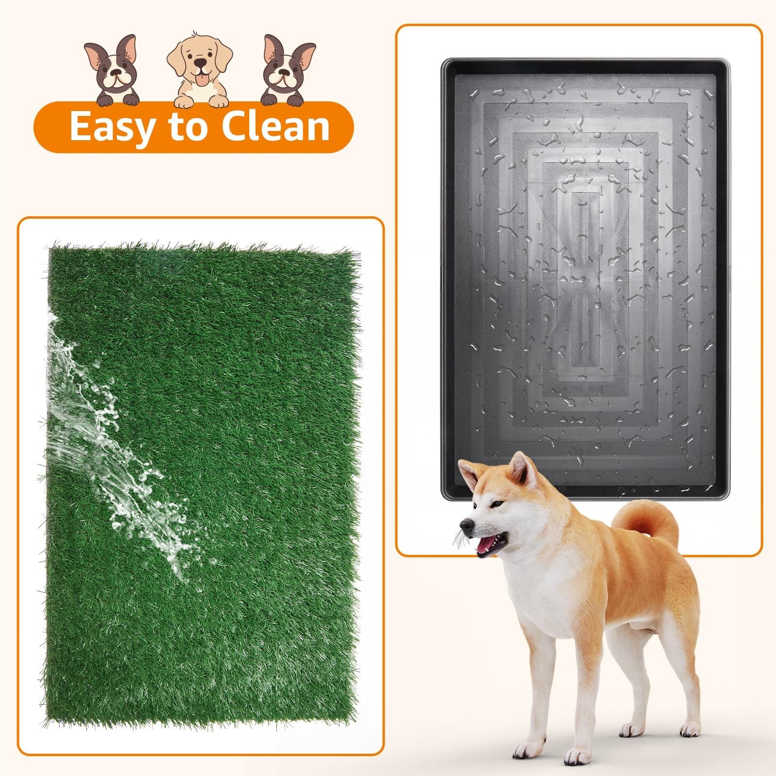 LOOBANI Dog Grass Pad with Tray – Dog Litter Box – Indoor Potty for Apartment…