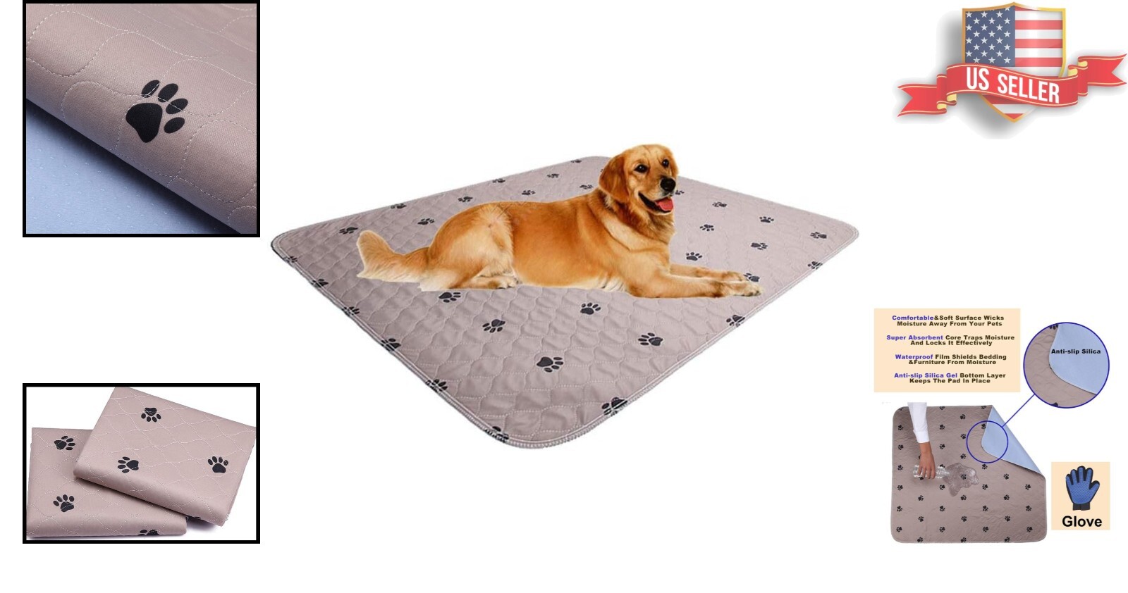 Versatile 4-Layer Dog Pee Pad Set for Training and Whelping – Durable Polyester