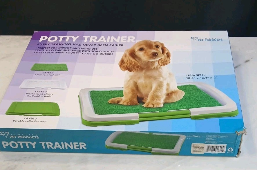 Puppy Indoor Potty Training Tray Dukes Pet 18 x 13.5 x 2 in Removable Green Turf