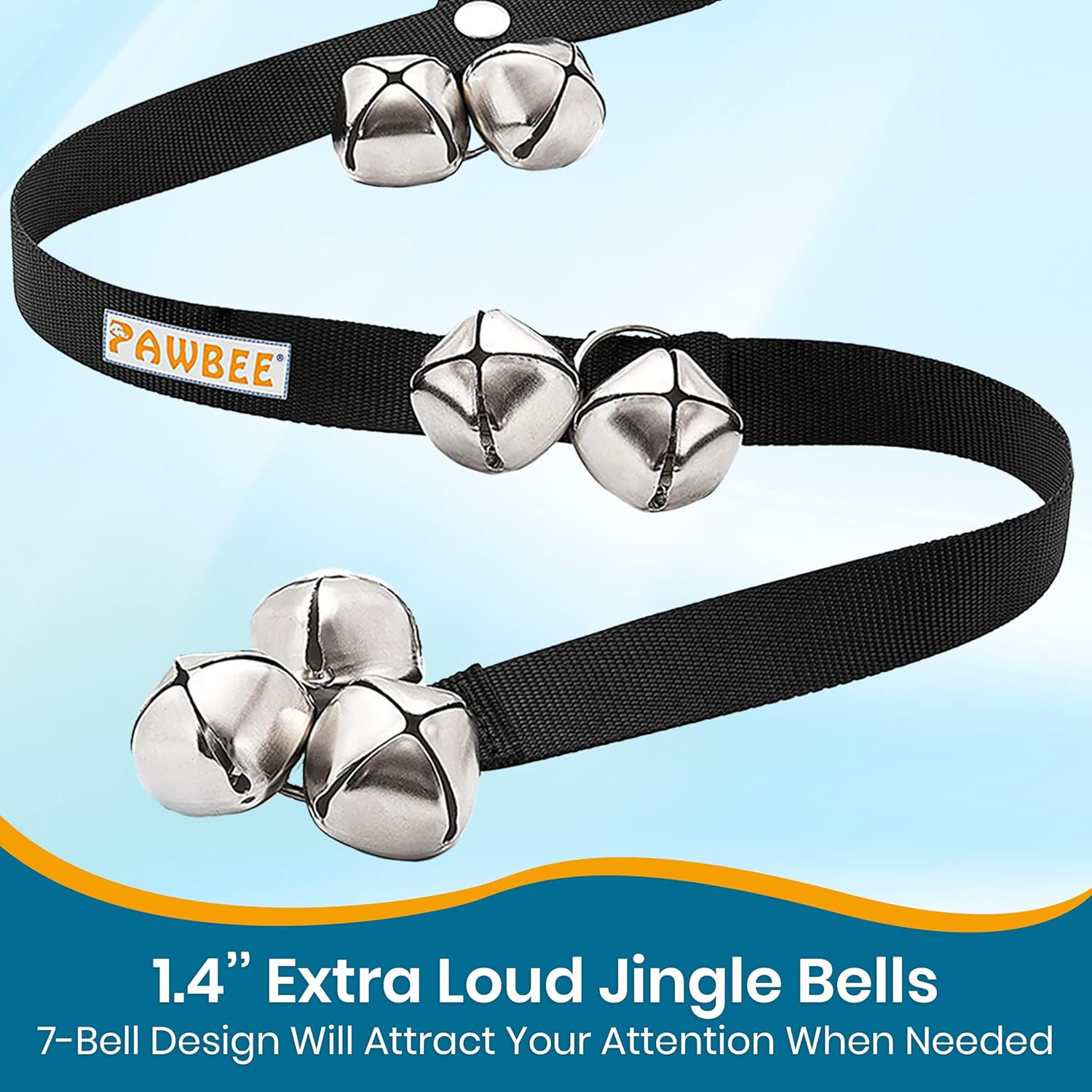 Dog Door Bells for Potty Training, Adjustable, 7 Extra-Loud Potty Jingle Bells f