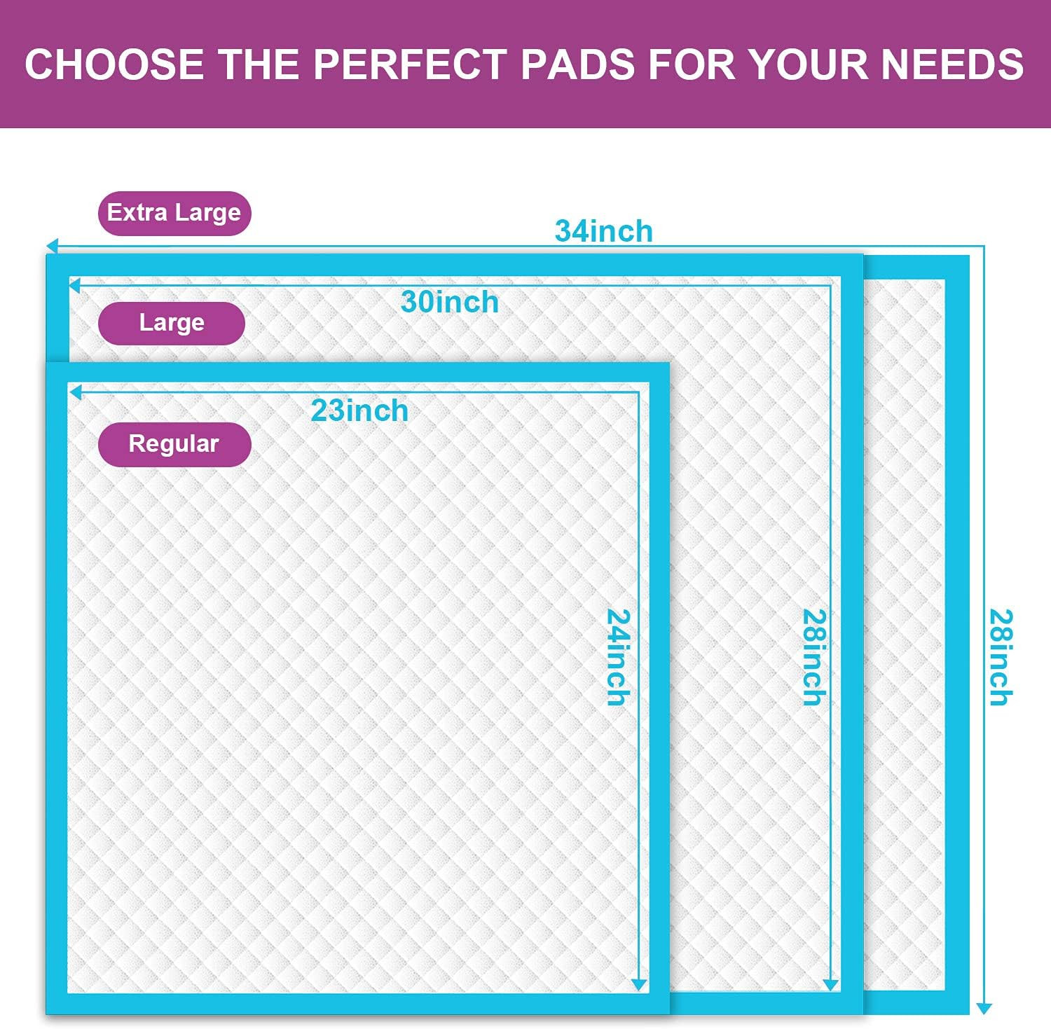 Dog Pee Pads Extra Large 28″X34″, X-Large Training Puppy Pee Pads Super Absorben