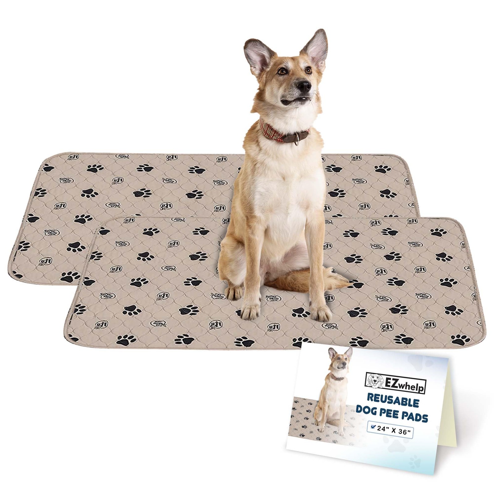 Reusable Dog Pee Pads, Washable Waterproof Mats for Potty Training or Whelpin…