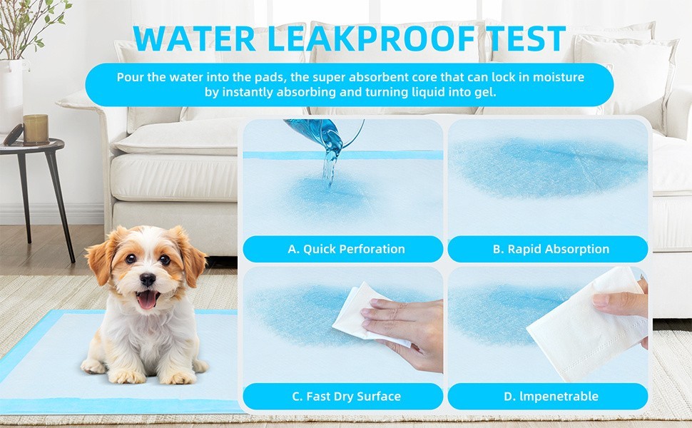 50 Count Large Dog & Cat Puppy Pee Pads – 23.6″x23.6″ Absorbent Potty Training