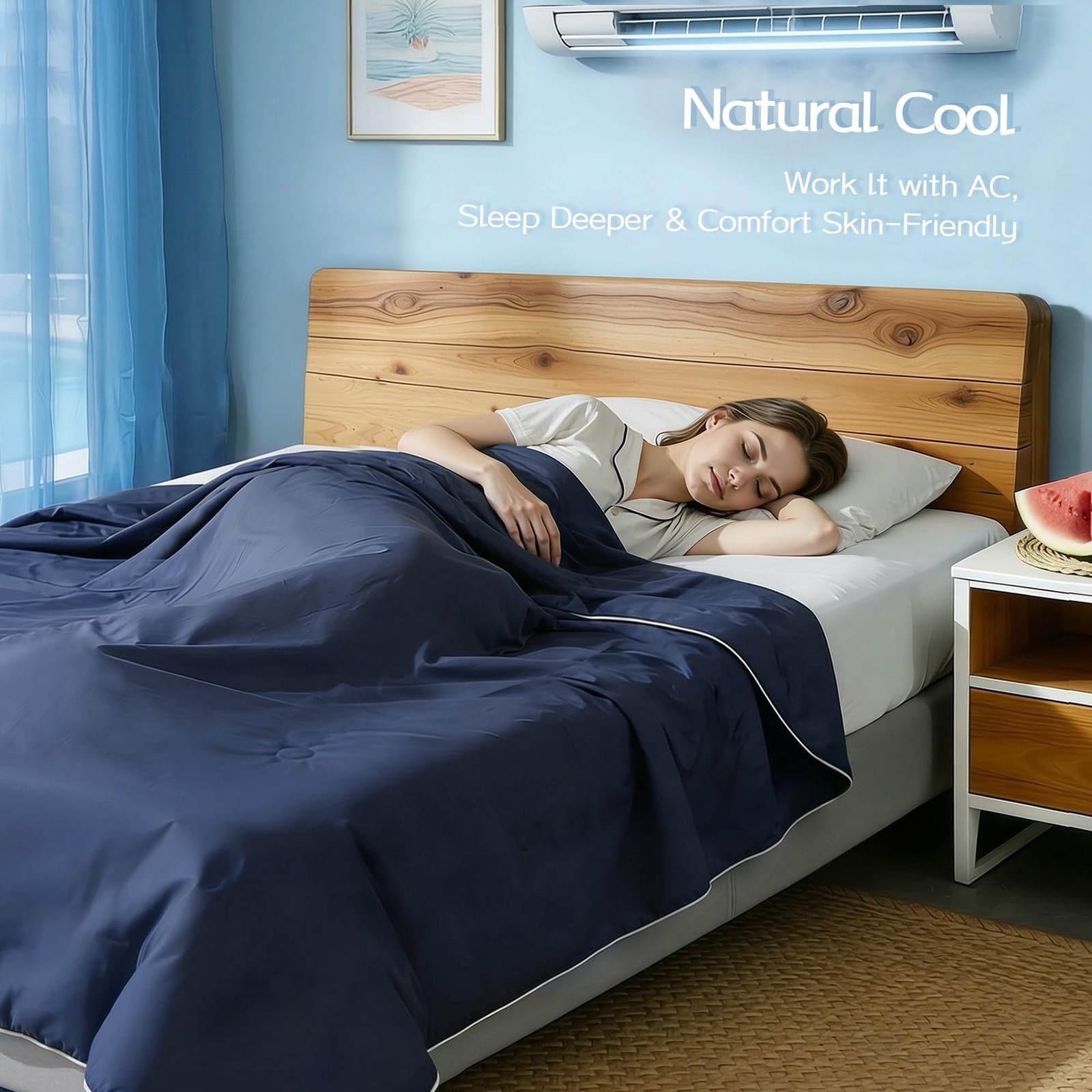 Cooling Comforter Full/Queen Size with Tencel™ Fill, Cooling Blankets for