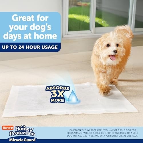 Dog Training Pads Regular Size 25 Count 3X Absorbency 24 Hour Use Odor