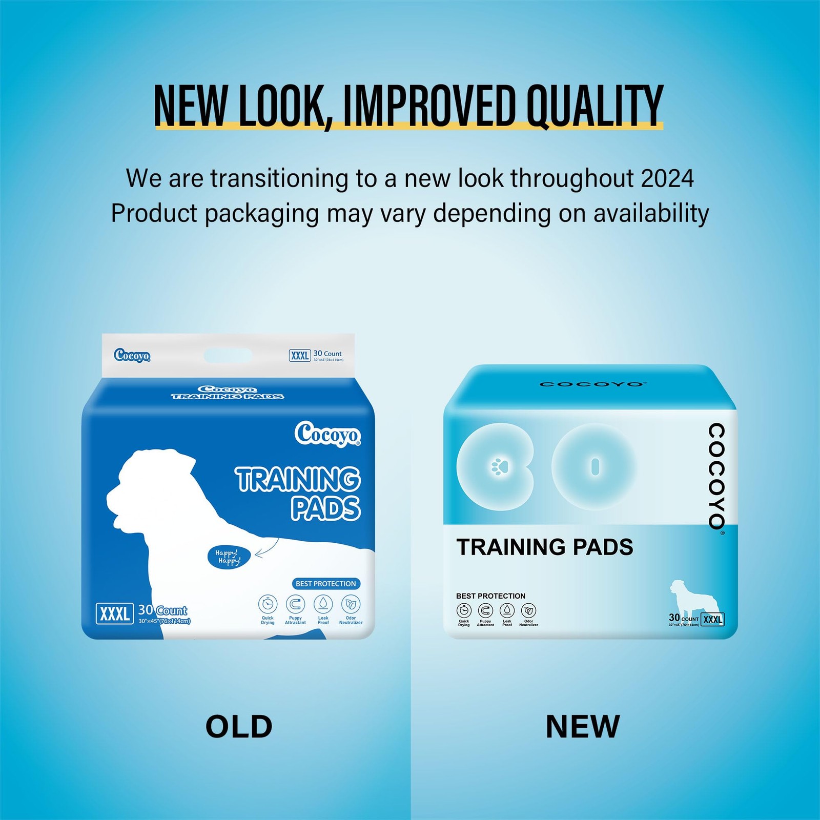 Dog Training Pads 30″ x 45″ XXXL Size 30 Count – Super Absorbent Leak Proof