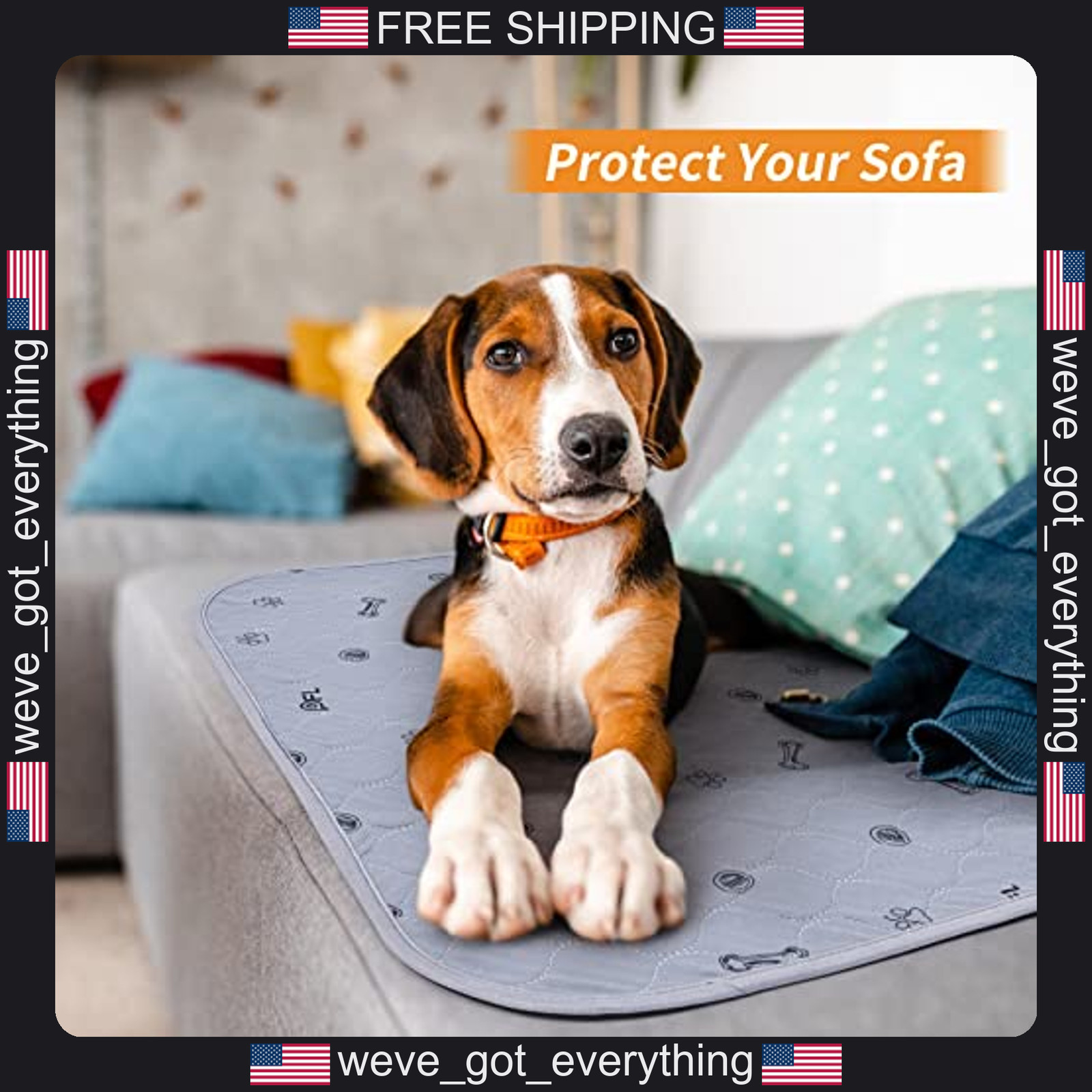 2 Pack Washable Dog Pee Pads 18×24 Inches Reusable Leakproof