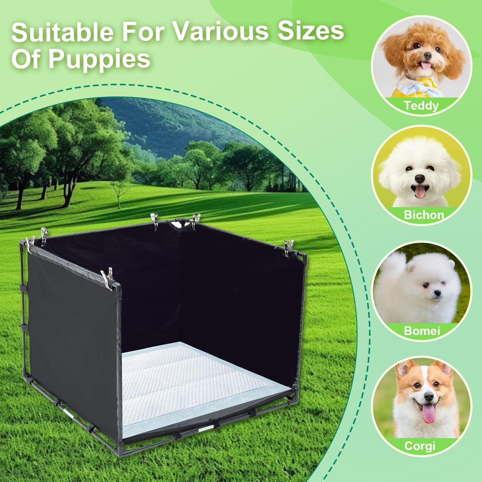 Dog Litter Box Indoor For Small Dogs Puppy Pee Pad Holder With High Walls 23