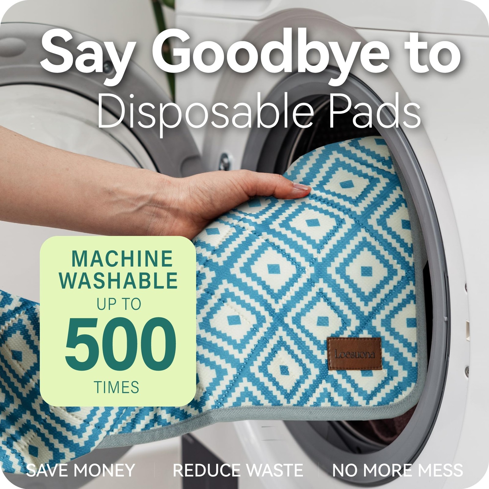 2 Pack Washable Dog Pee Pads Extra Thick Reusable Waterproof Non-Slip 18×24
