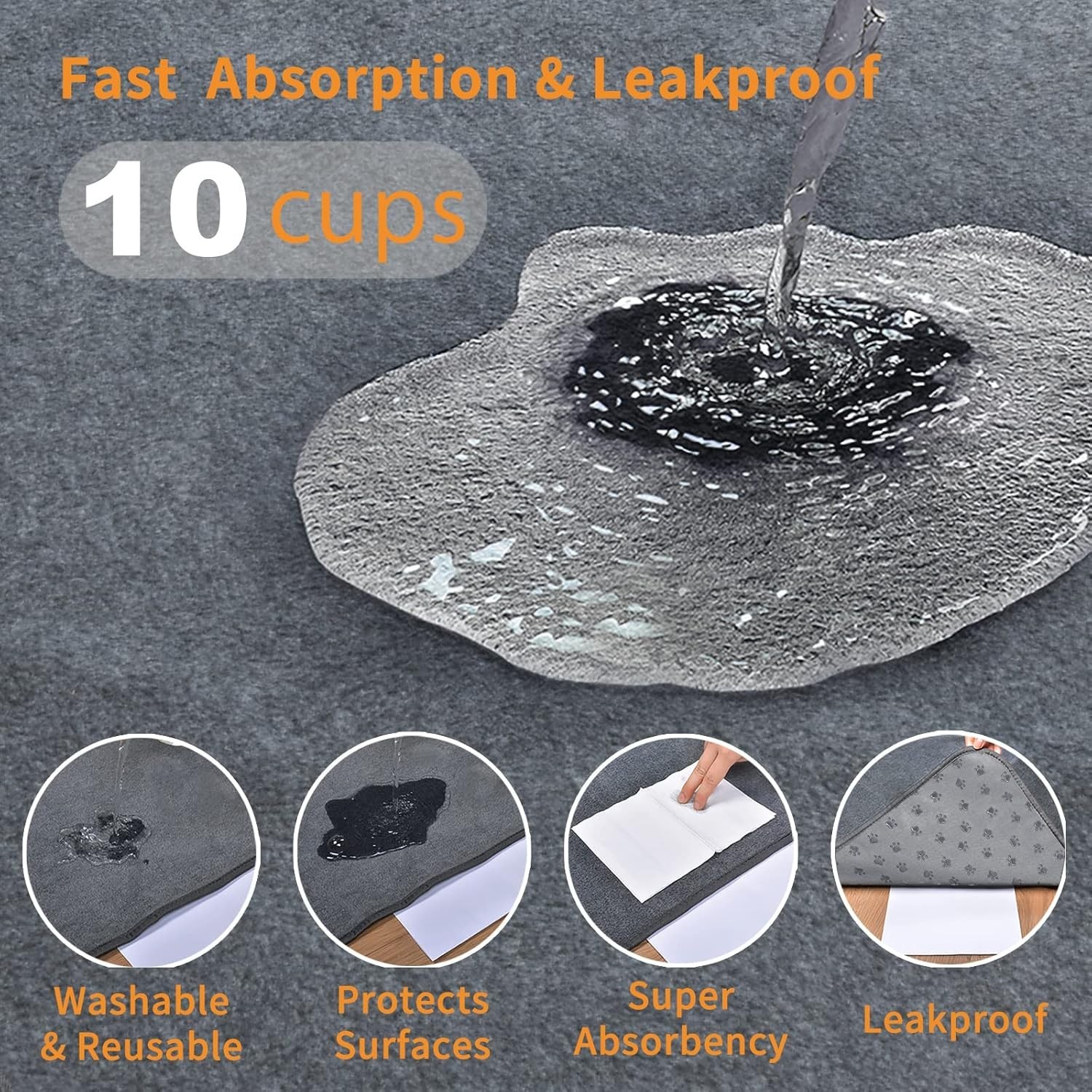 XL Washable Pee Pads for Dogs – Fast Absorbent Reusable Puppy Pads 2Pack- 36″…