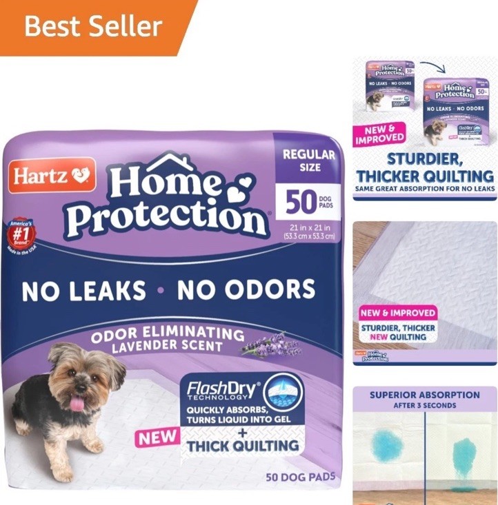 Hartz Home Protection Lavender Scent Dog Pads Size (21 in x 21 in), 50 Count