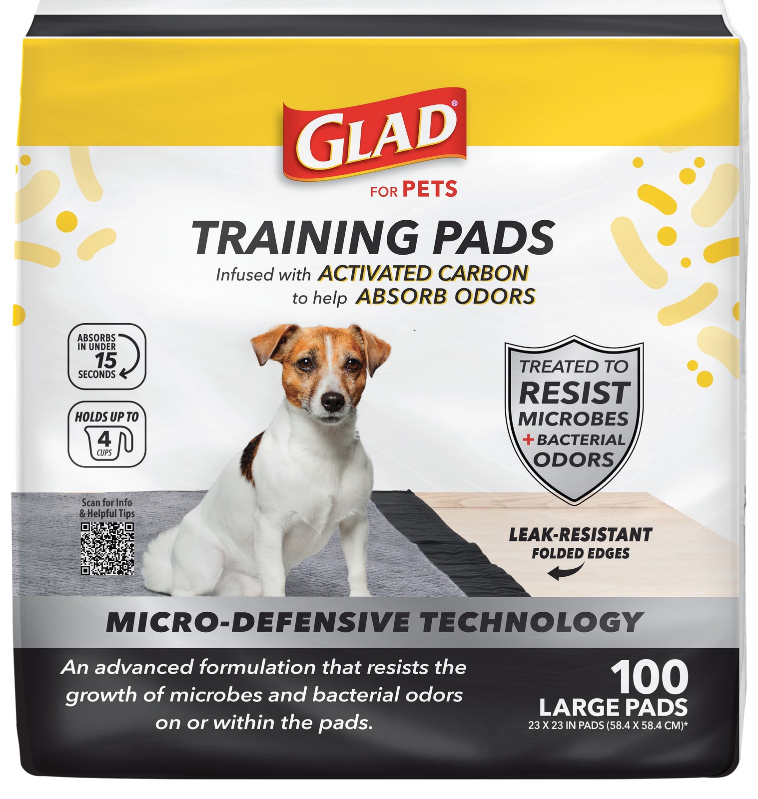 Activated Carbon Puppy Training Pads with Anti-Microbial Technology,23″x23″100ct
