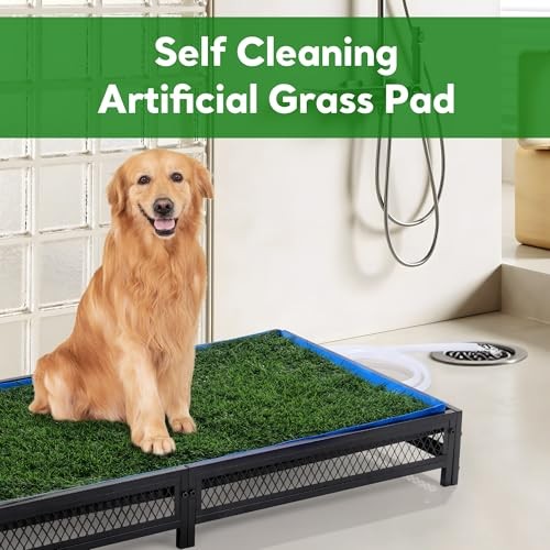 Medium Dog Potty Porch Artificial Grass Tray with Drain