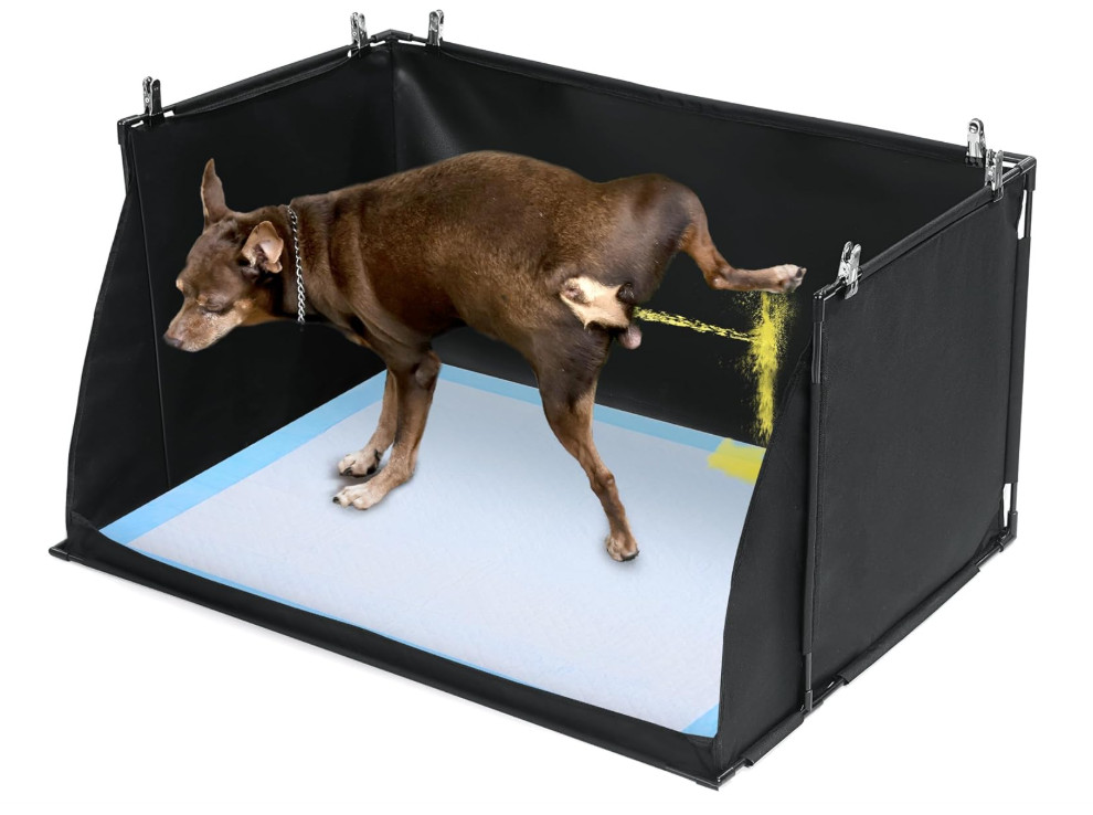 Dog Pee Pad Holder with High Walls, No-Spill Indoor Potty for Large Dogs, Foldab