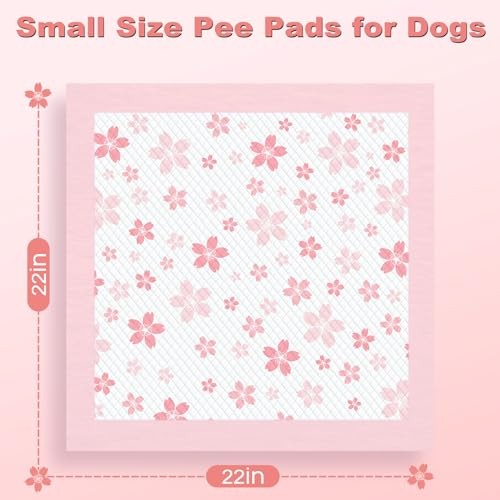 MIZOK Pink Puppy Pads 22x22in 50ct Adhesive Dog Training Wee Wee Pee Pads
