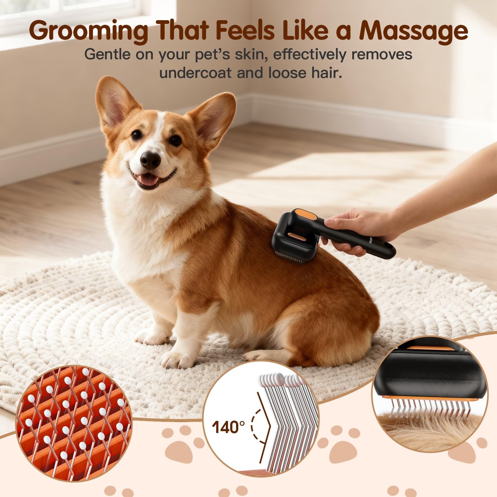 Pet Steam Brush for Dogs & Cats, 2026 New Brushes for Indoor Cats with Dual S…