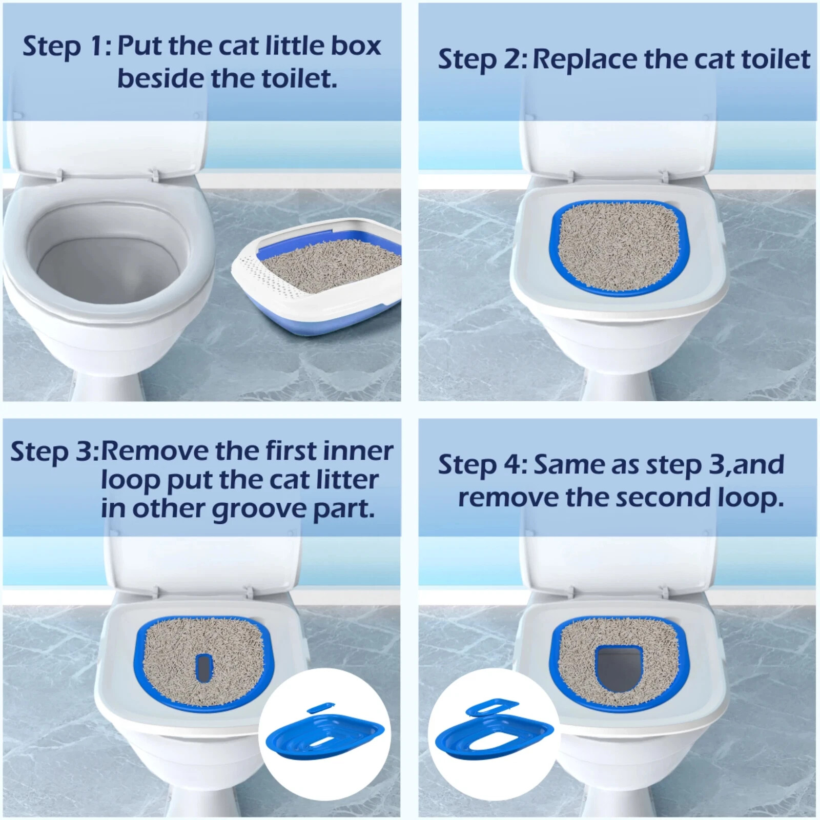 Pet Cat and Dog Toilet Training Artifact Kit Sand Tray Toilet Removable Reusable