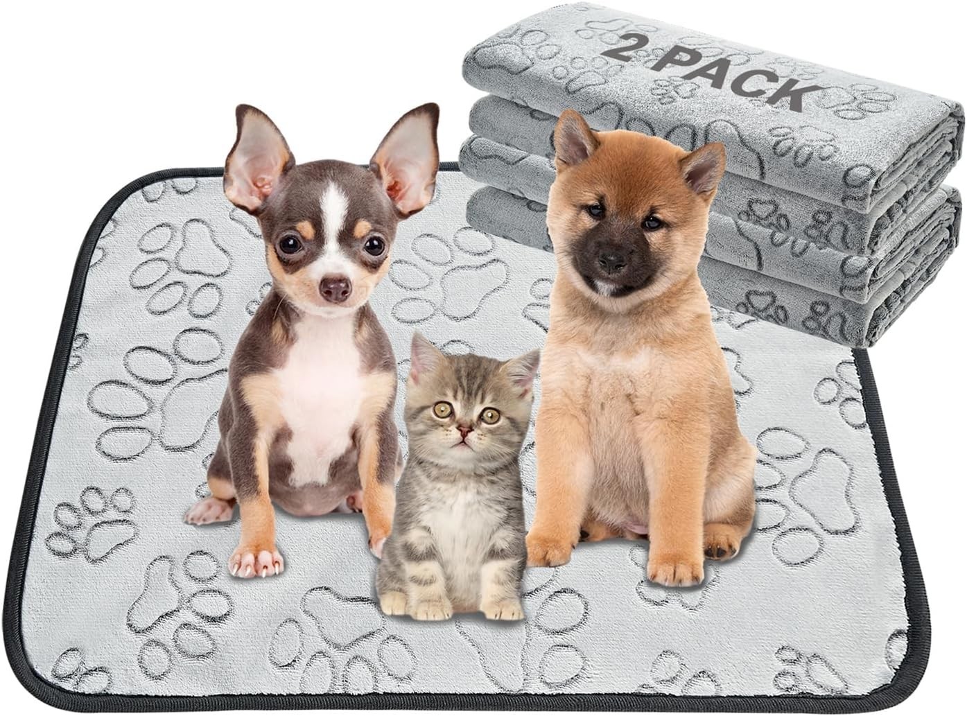 2 Pack Washable Puppy Pads – Waterproof Leakproof Non-Slip Training Mats 18×24