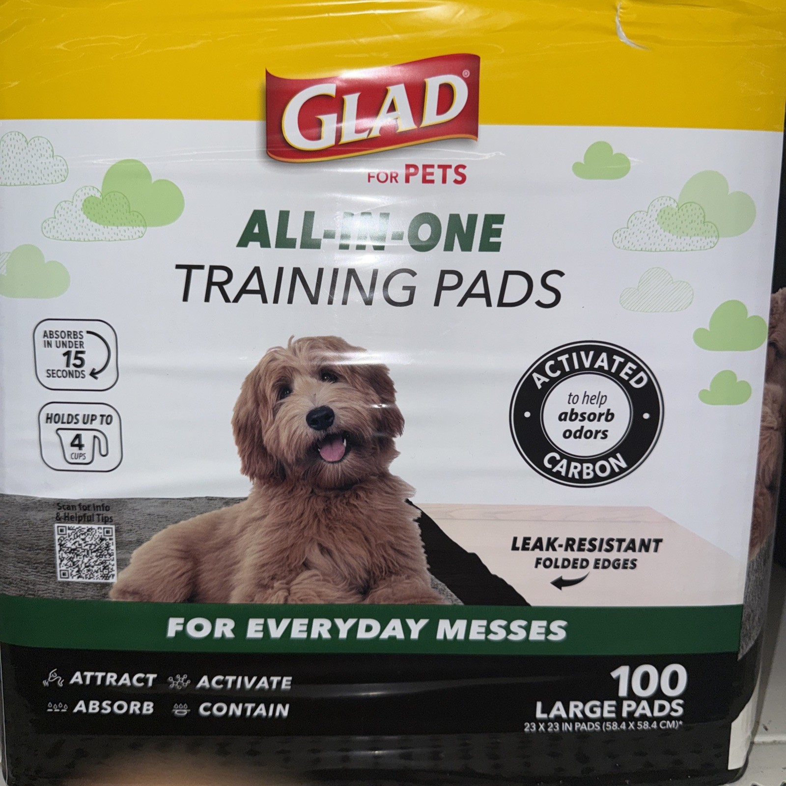 Glad FFP8654 Puppy Training Pads for Absorbing – Black