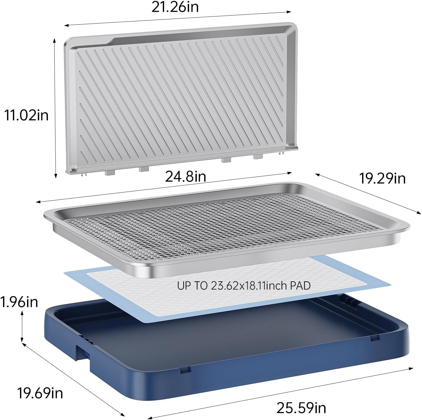 Indoor Dog Potty Tray 25.59″x19.69″ Mesh Pad Holder Puppy #R05