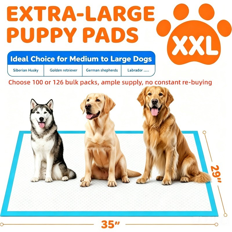 35′ X 29′ XXXL Super Absorbent Dog Pee Pads – Leak-Proof, Odor-Control