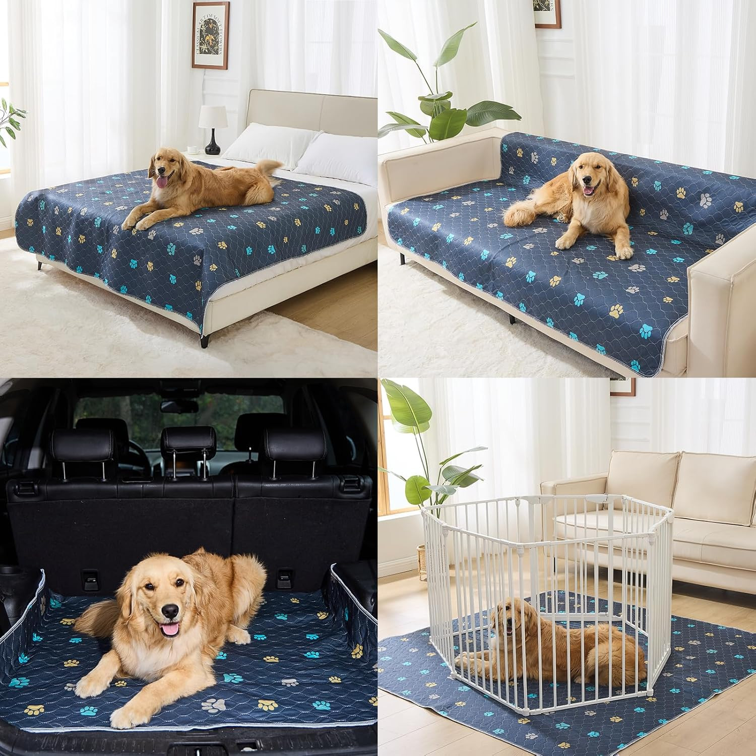 Washable Puppy Dog Pee Pad, 2PCS 100% Waterproof Whelping Training Mat for Puppy