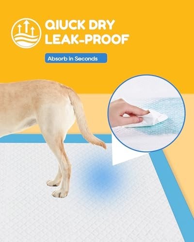 100 Count XXL Puppy Pads 30″x36″ – Extra Large, Super Absorbent, Leak-Proof Dog