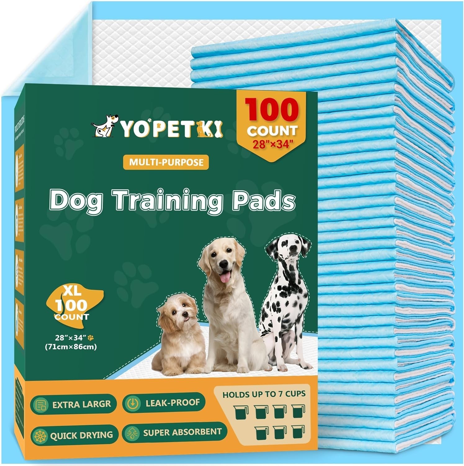 100 Count Dog Pee Pads Extra Large 28″x34″, Super Absorbent X-Large 100 Pack …