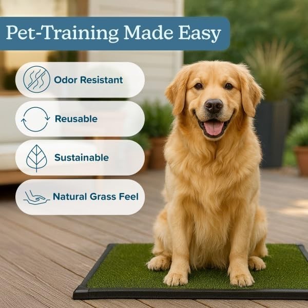 Artificial Grass Puppy Pee Pad 20×30″ – Eco-Friendly 3-Layer Dog Potty Pad