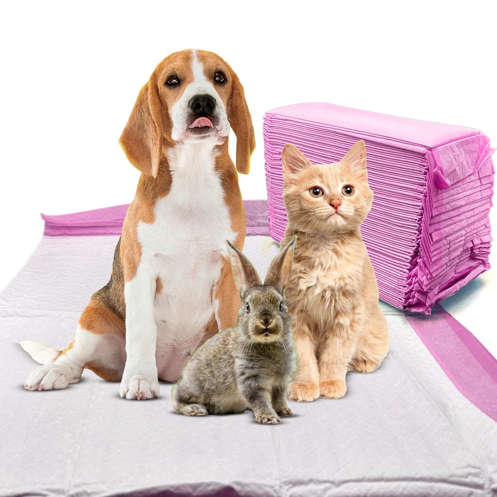 Disposable Pet Pads for Dogs 5-Layer Ultra-Absorbent Unscented Pink Training Pad