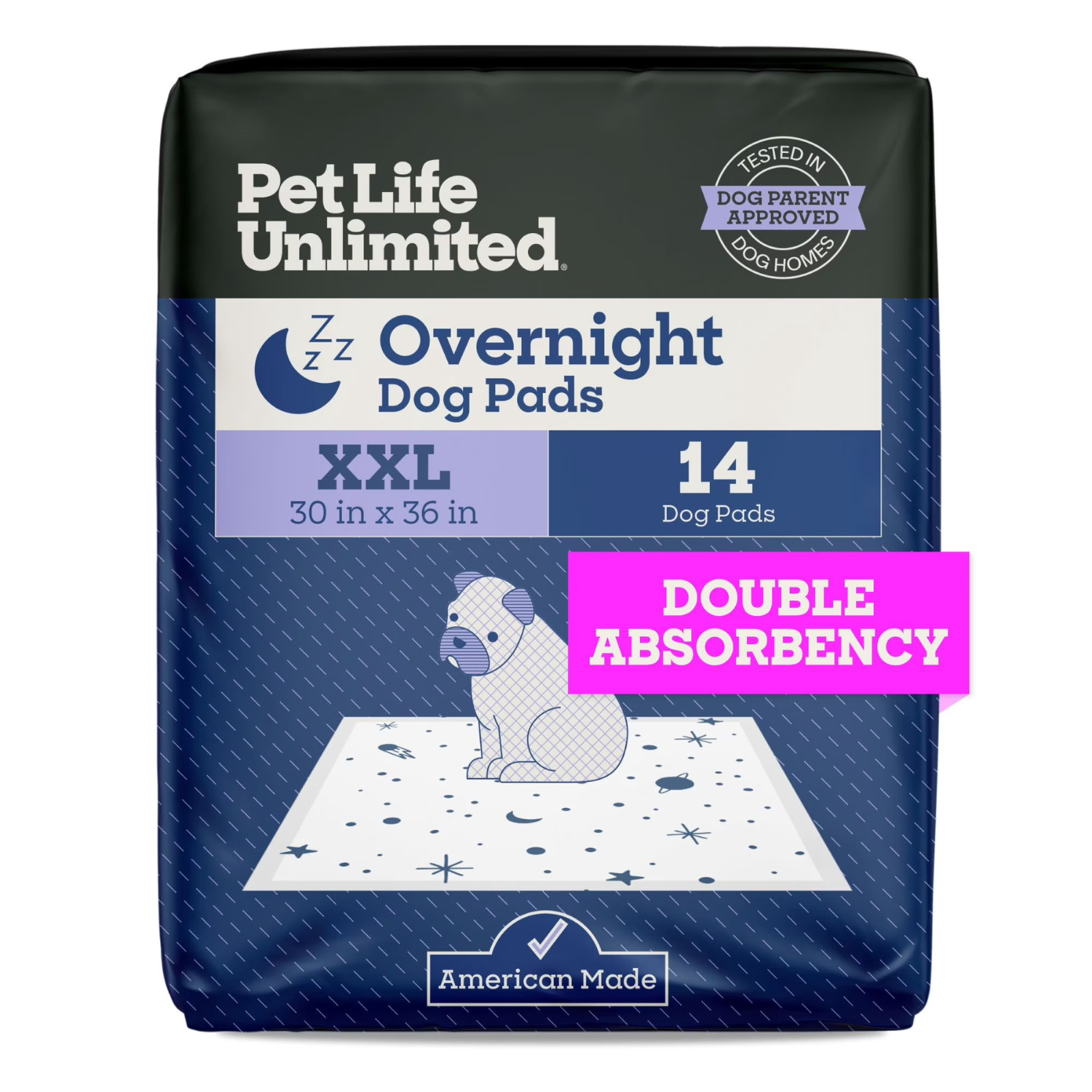 Pet Life Unlimited Smart Prints XXL Overnight Dog Pads 14 Count 2 Pack