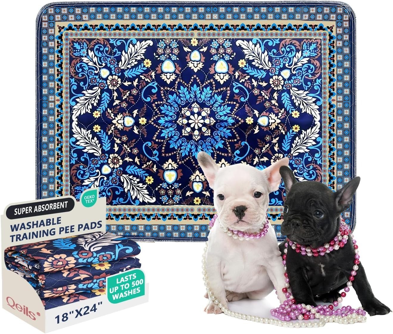 Washable Puppy Training Pads – Non-Slip, Super Absorbent Design 2-Pack