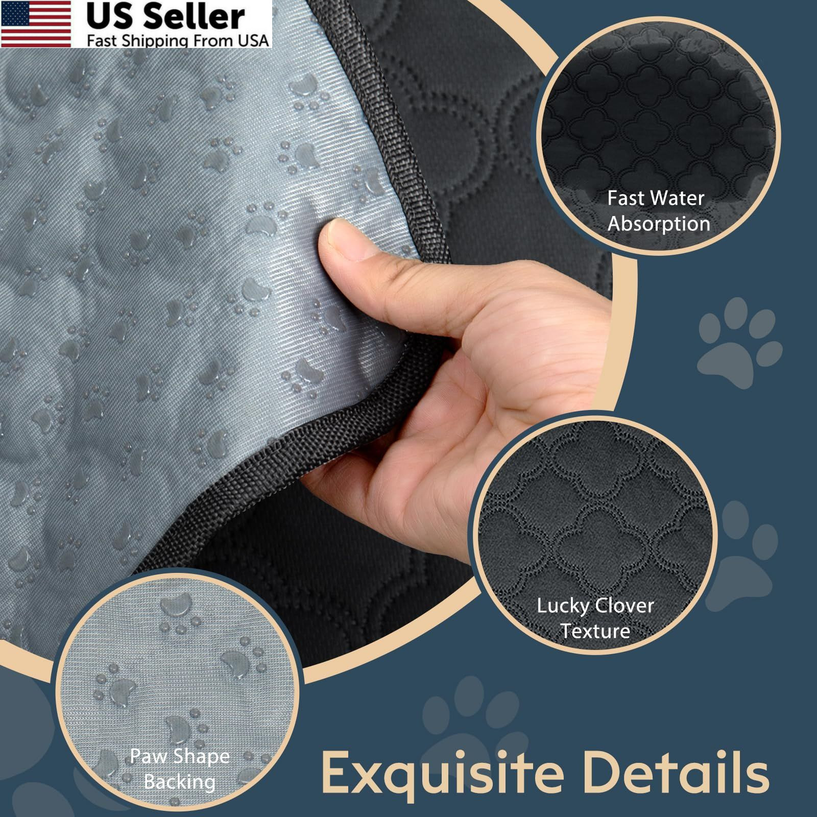 FunFurry Washable Pee Pads for Dogs – 2 Pack 18″ X 24″ – 2 Pack, Dark Grey