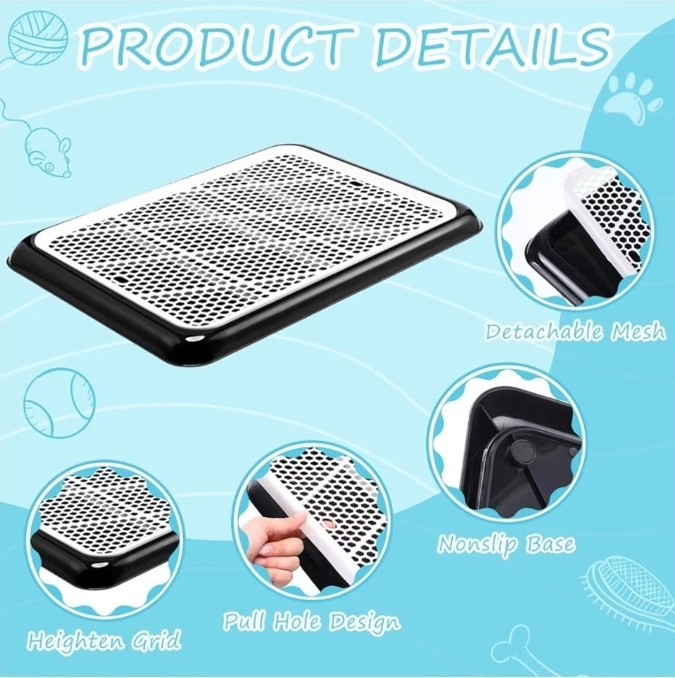 Mifoci Dog Pee Pad Holder Potty Tray Portable Dog Litter Box Toilet Training for