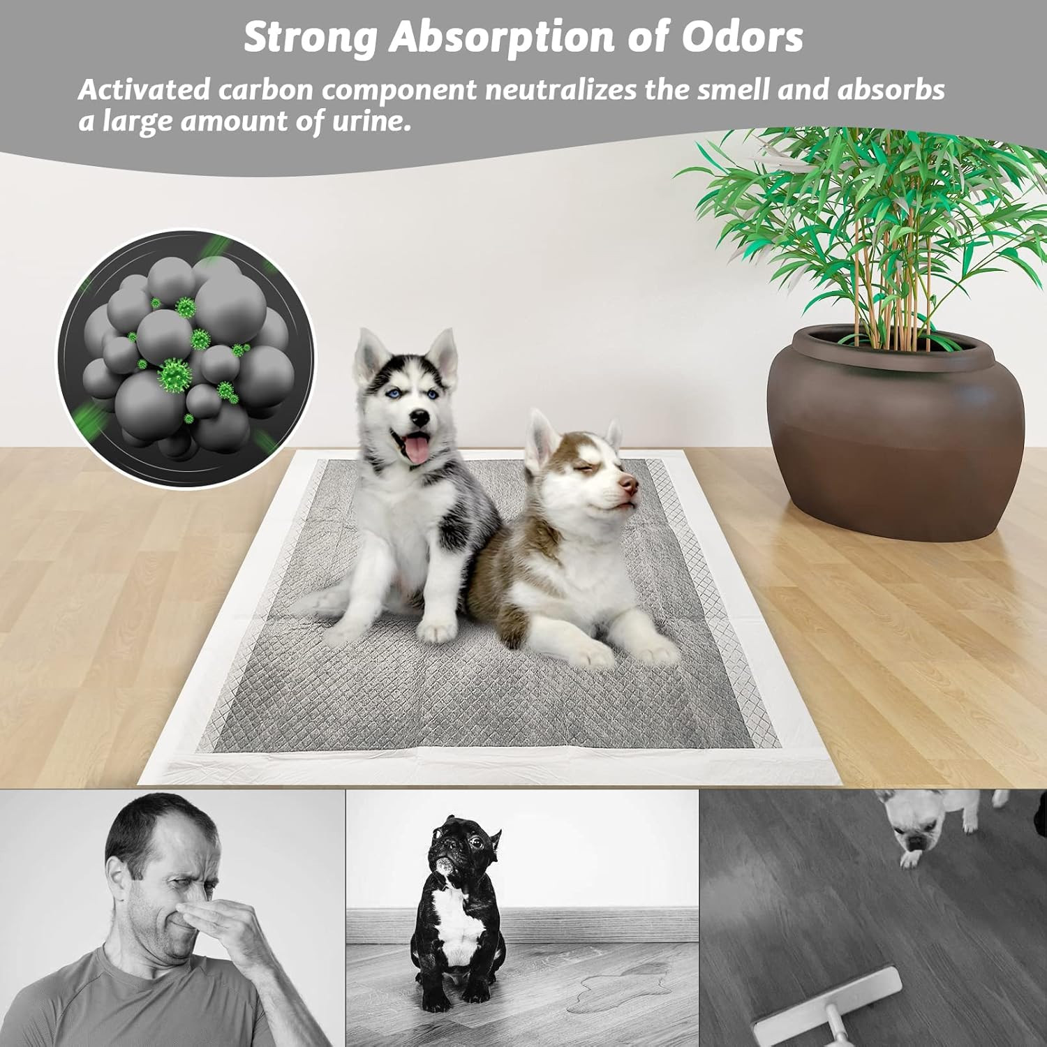 Pee Pads for Dogs, 24″ X 36″ 20 PCS Extra Large Disposable Puppy Pads Leak-Proof