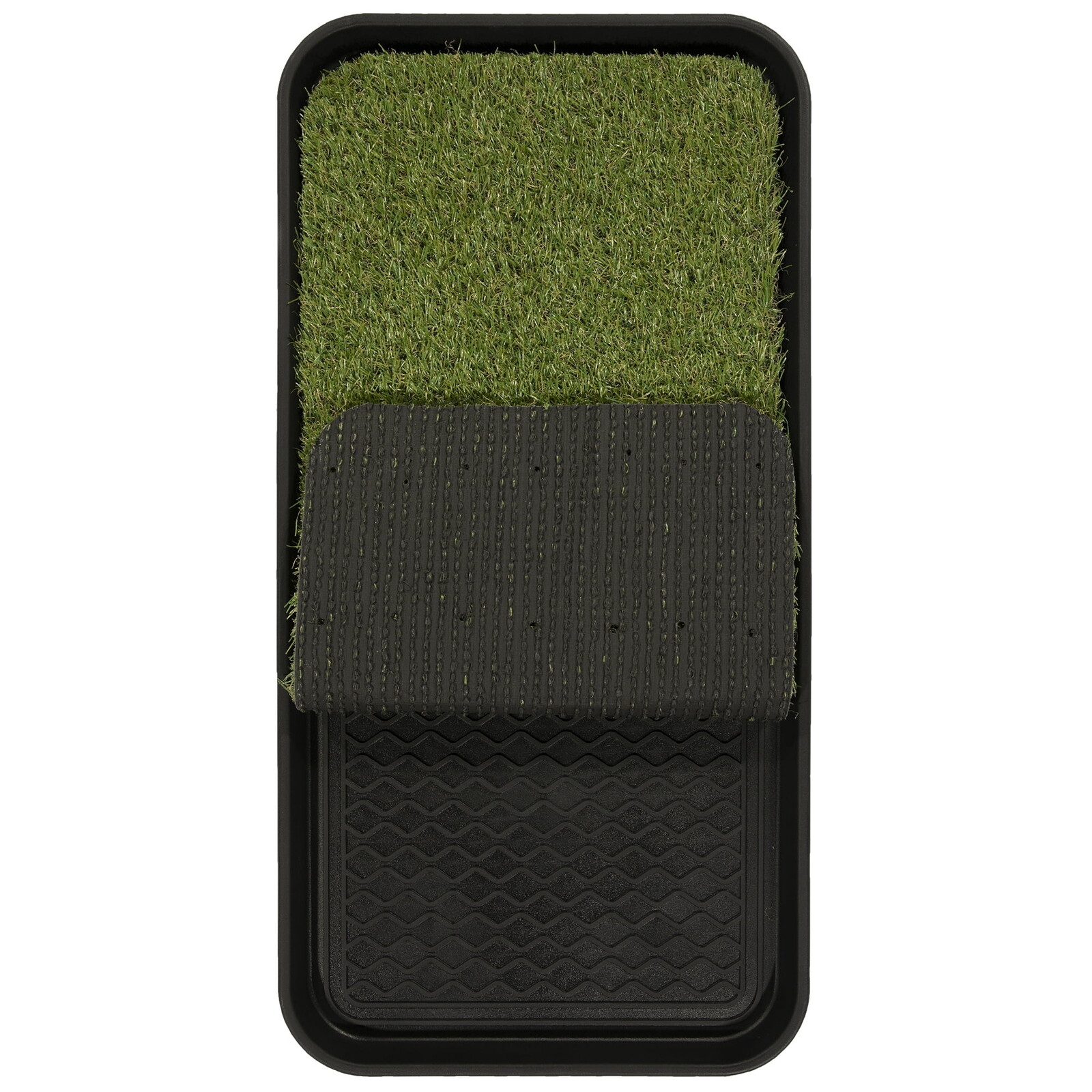 Indoor Outdoor Tray W/ Reusable Grass Pad Pet Care Non-Slip Easy Clean 15″ X 30″