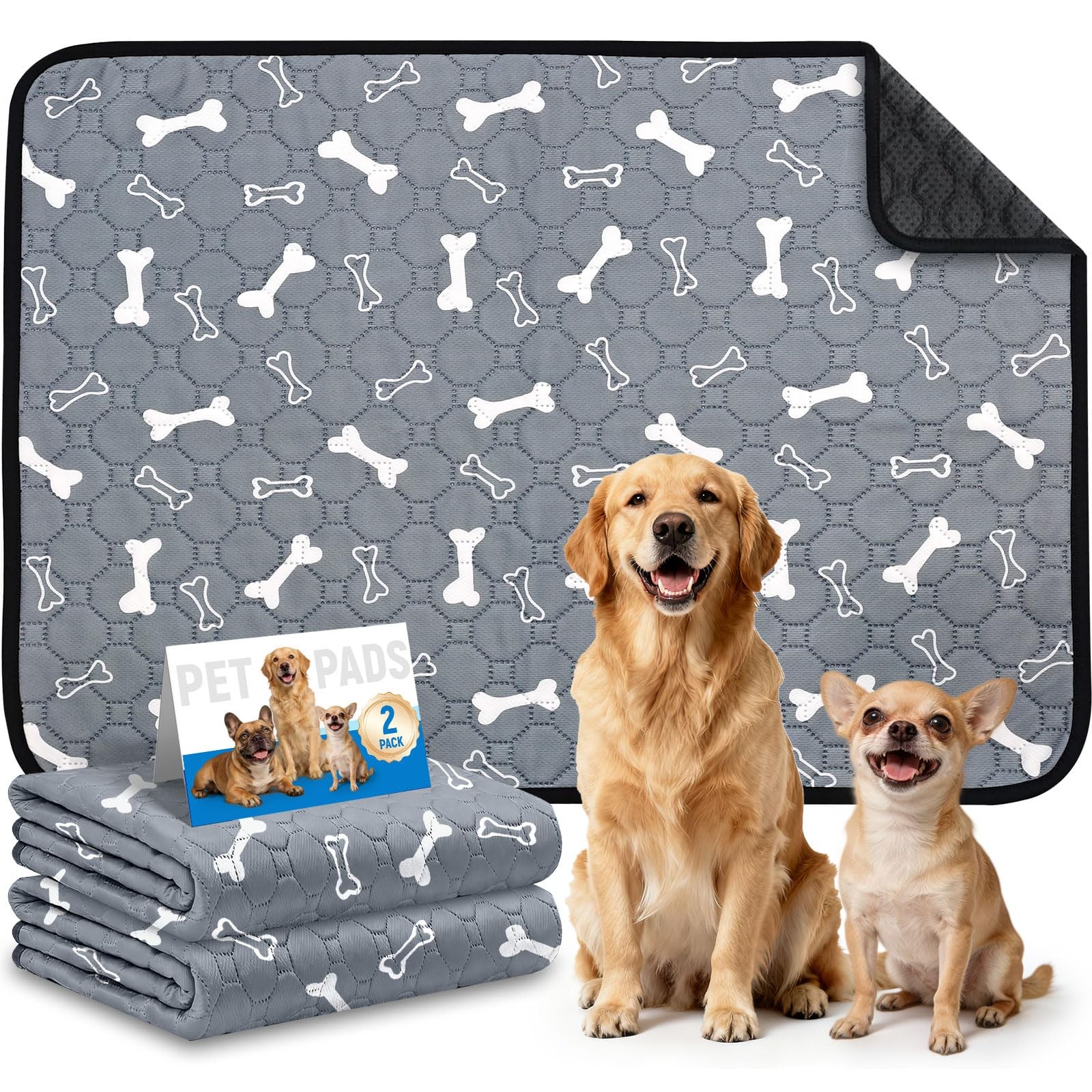 SEHFKKD Pee Pads Gray 18×24 2PK