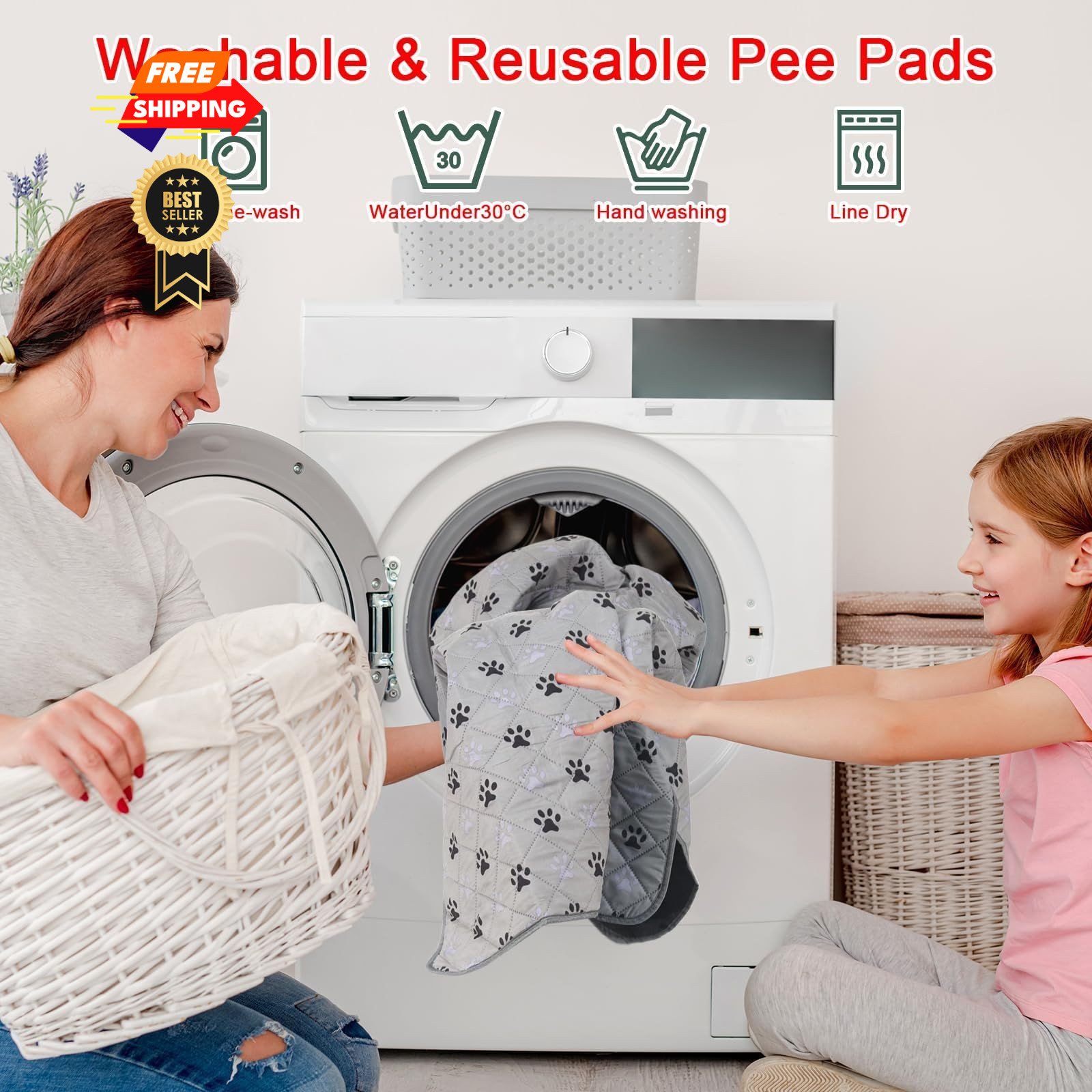 JERIA 2 Pack 72″x 72″ Waterproof Non Slip Wee 72×72 Inch (Pack of 2), Gray