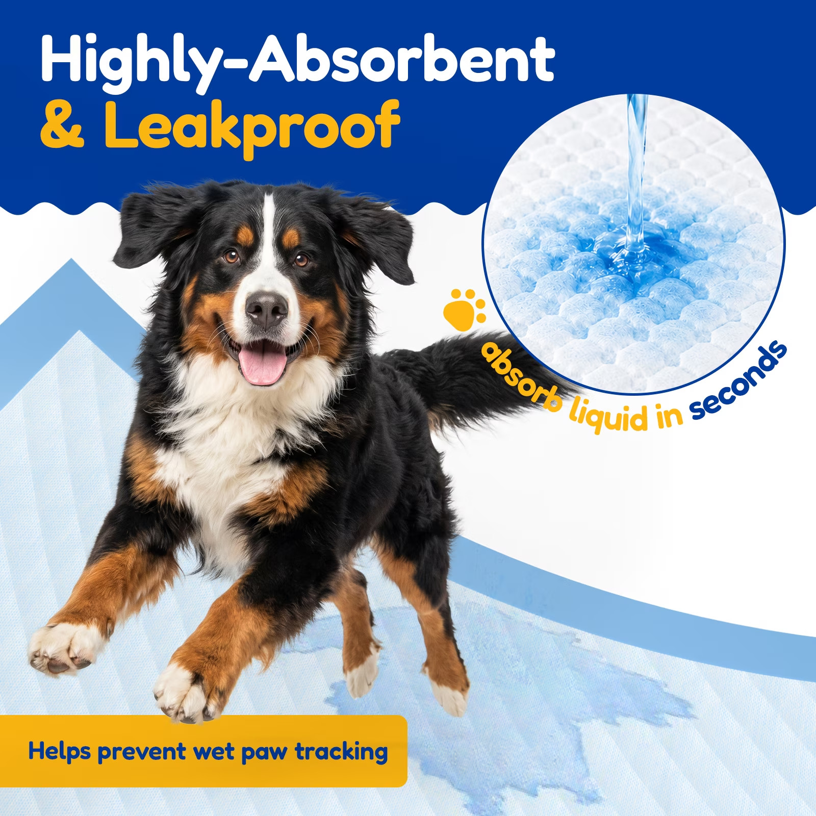 Powools Puppy Pads, 33.5″ x 27.5″ X-Large 6-Layer, 100 Count Dog Wee Wee Pads