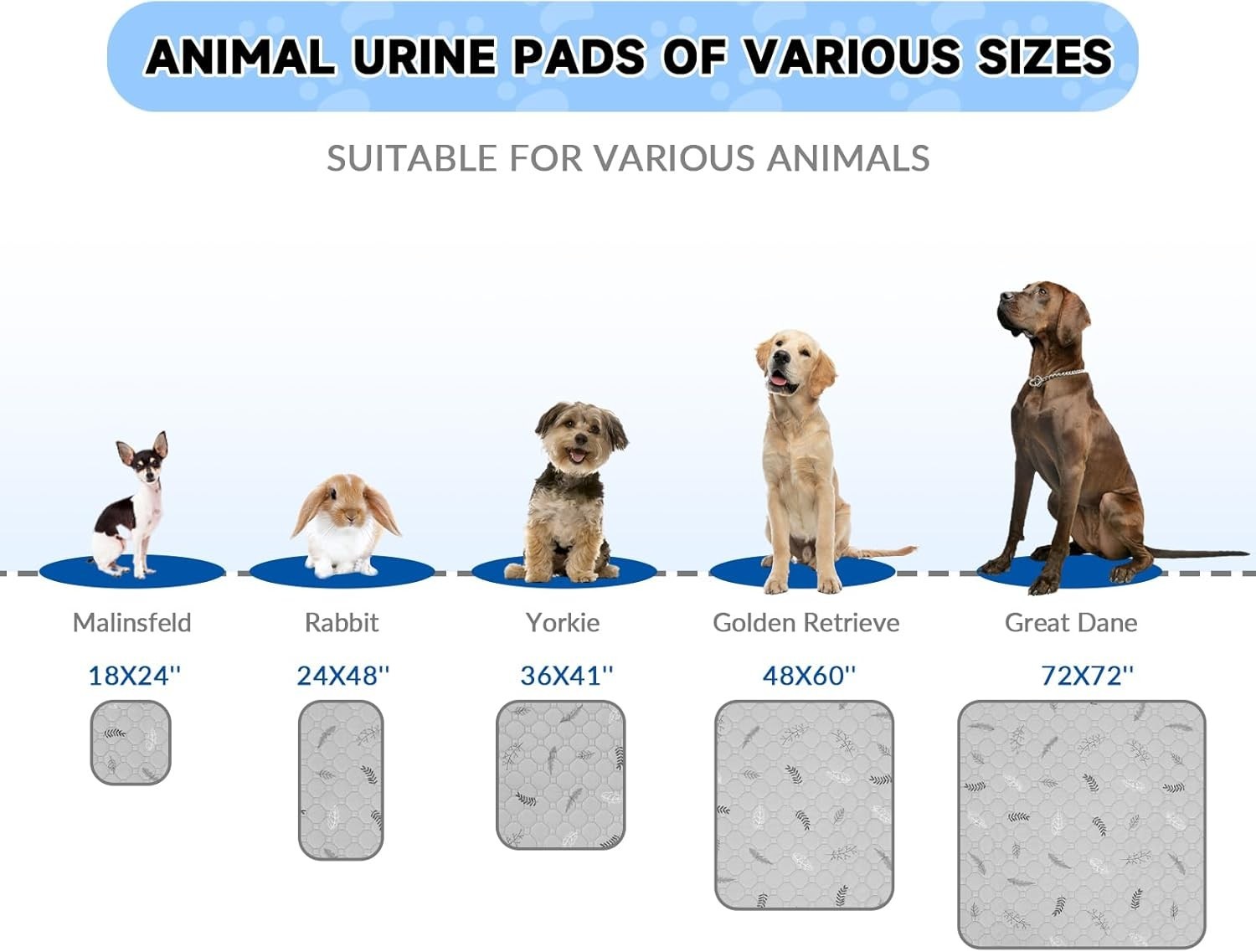 Thick Absorbent Pee Pads for Dogs – Leakproof Non-Slip Design, 24×18 In, 2 Pack