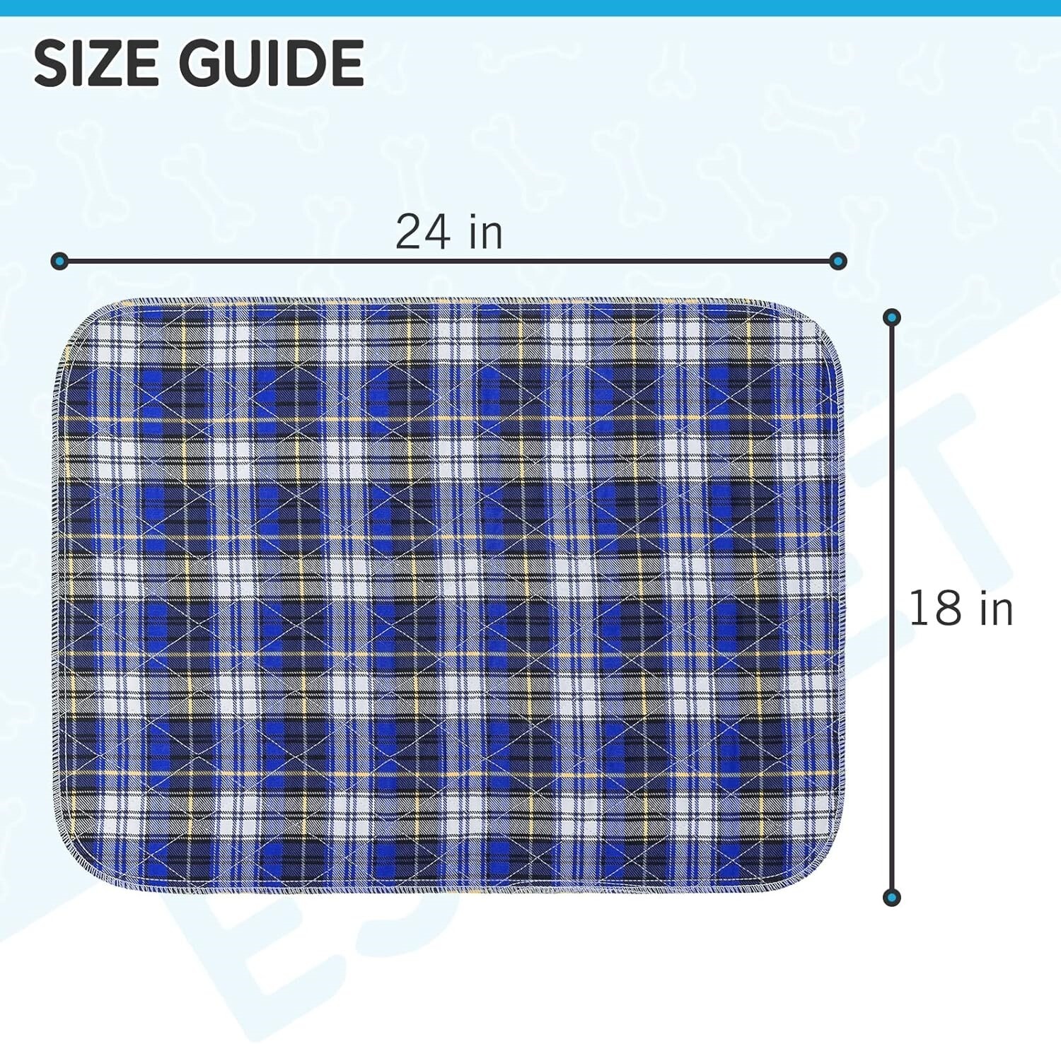 Almohadillas Para Orinar Para Perros Super Absorbentes Lavables Grandes 18 X 24.