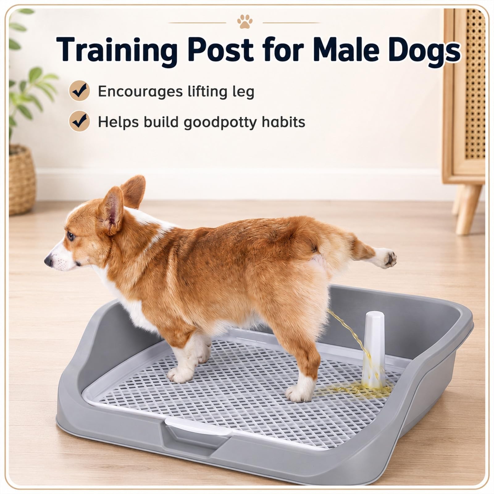 Large Dog Pee Pad Holder Tray 20.5″ x 18″ Puppy Potty Training Pad Tray with …