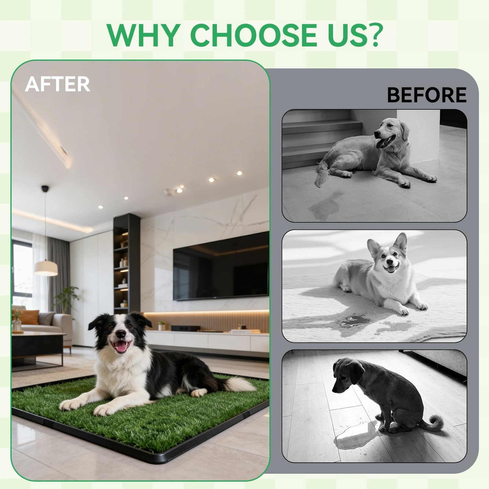 Artificial Grass Potty Pad for Dogs, 20×30 Inch Indoor Dog Litter Box with Tr…